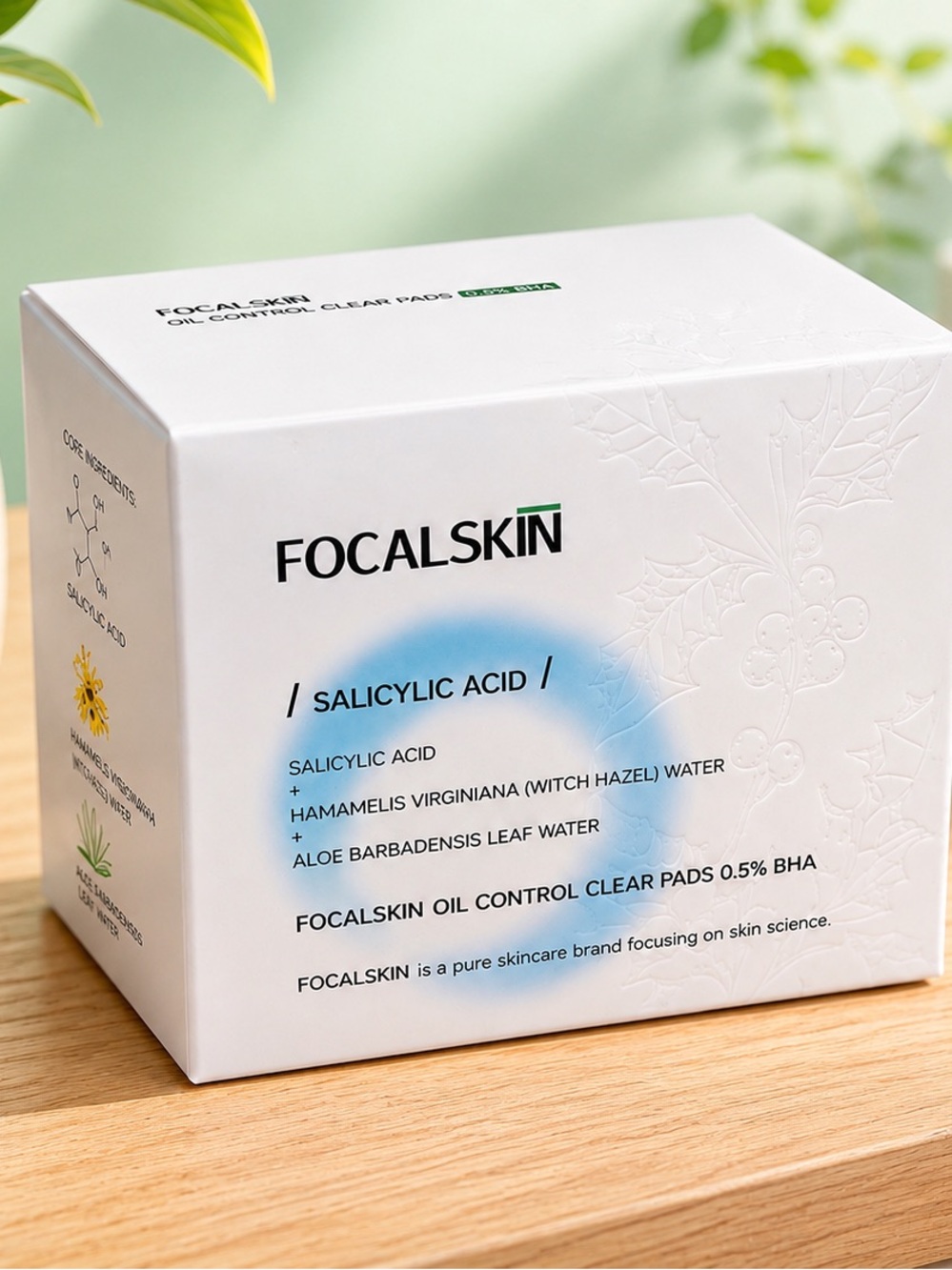 Focallure FOCALSKIN Salicylic Acid Oil Control Pads — White with Blue Accent
